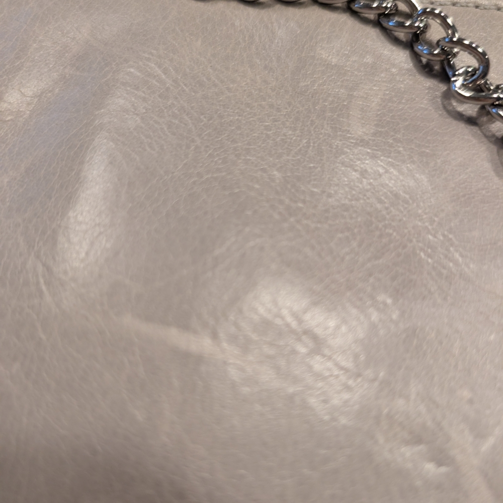 HOBO Grey Leather Festival Boho Zip Crossbody Bag - Picture 8 of 9